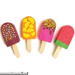 The Piggy Story Set of 4 Scented Popsicle Shaped Mini Erasers One Each Orange Chocolate Strawberry and Watermelon  B07CP58MBC